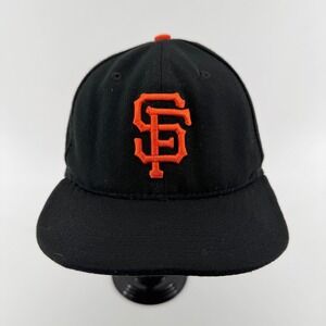 New Era Hat Mens 7 1/4 Black Orange Solid Performance SF Giants 59FIFTY Fitted